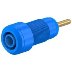 2 mm panel socket, round plug connection, mounting Ø 10.5 mm, blue, 65.3304-23