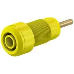 2 mm panel socket, round plug connection, mounting Ø 10.5 mm, yellow, 65.3304-24