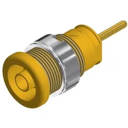 4 mm panel socket, solder connection, mounting Ø 12.2 mm, CAT III, yellow, 972359103