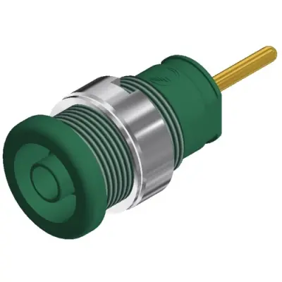 4 mm panel socket, solder connection, mounting Ø 12.2 mm, CAT III, green, 972359104 - 1