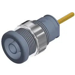 4 mm panel socket, solder connection, mounting Ø 12.2 mm, CAT III, gray, 972359106
