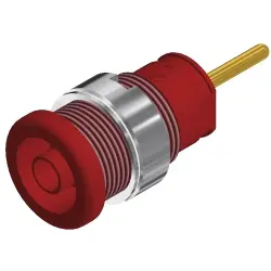 4 mm panel socket, solder connection, mounting Ø 12.2 mm, CAT III, red, 972359101