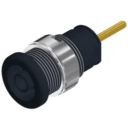 4 mm panel socket, solder connection, mounting Ø 12.2 mm, CAT III, black, 972359100