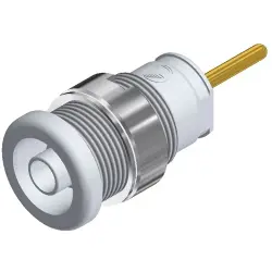 4 mm panel socket, solder connection, mounting Ø 12.2 mm, CAT III, white, 972359107