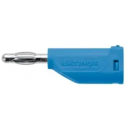 4 mm plug, solder connection, 1.0-2.5 mm², blue, FK 15 L NI / BL