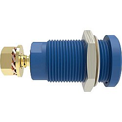 4 mm panel socket, screw connection, CAT III, CAT IV, blue, SEB 9424 AU / BL