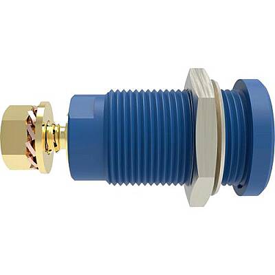 4 mm panel socket, screw connection, CAT III, CAT IV, blue, SEB 9424 AU / BL - 1