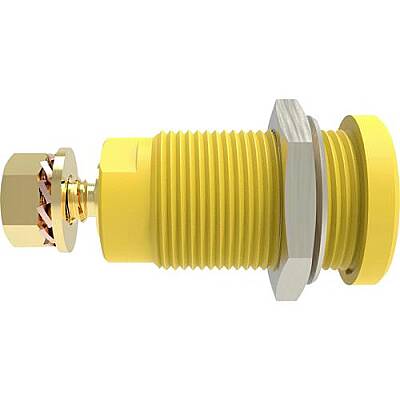 4 mm panel socket, screw connection, CAT III, CAT IV, yellow, SEB 9424 AU / GE - 1