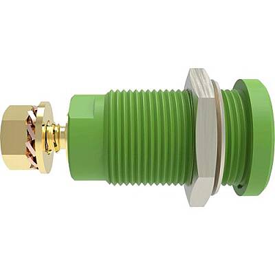 4 mm panel socket, screw connection, CAT III, CAT IV, green, SEB 9424 AU / GN - 1