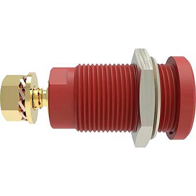 4 mm panel socket, screw connection, CAT III, CAT IV, red, SEB 9424 AU / RT - 1