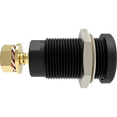 4 mm panel socket, screw connection, CAT III, CAT IV, black, SEB 9424 AU / SW - 1