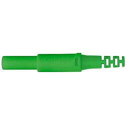 4 mm jack, solder connection, 2.5 mm², CAT II, green, SKU 30 L NI / OK / GN