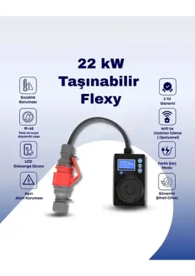 22 Kw Taşınabilir Flexy Elektrikli Araç Şarj Cihazı - 1