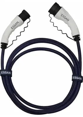 22KW Tip 2 Beyaz Soketli 5m Elektrikli Araç Çift Taraflı Şarj Kablosu Uyumlu ve Taşınabilir 5 Metre - 1