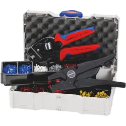 Wire end ferrules kit, with 1x crimping pliers and 1x wire stripper, 1250 pieces, 97 90 16
