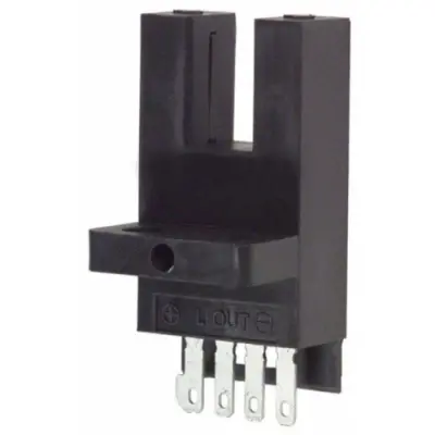 Fork light barrier, 0.005 m, NPN, 5-24 VDC, connector, IP50, EE-SX673 - 1