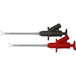 Clamp test probe kit, red/black/gray, L 160 mm, CAT II, socket 4 mm, P 7010