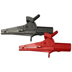 Alligator clip kit, red/black, max. 25 mm, CAT III, socket 4 mm, P 7015