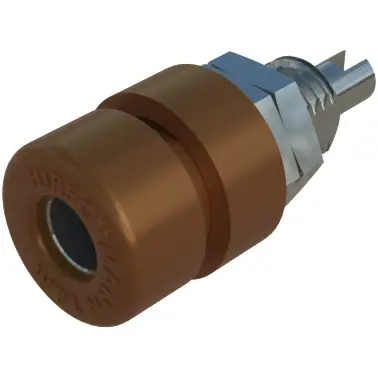 4 mm socket, screw connection, mounting Ø 8 mm, CAT O, brown, 930166105 - 1