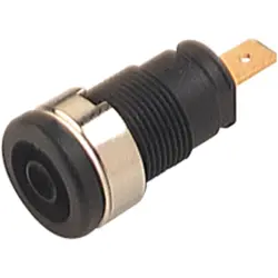 4 mm socket, flat plug connection, mounting Ø 12.2 mm, CAT III, black, 972355100