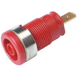 4 mm socket, flat plug connection, mounting Ø 12.2 mm, CAT III, red, 972355101