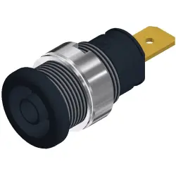 4 mm socket, flat plug connection, mounting Ø 12.2 mm, CAT III, black, 972356100