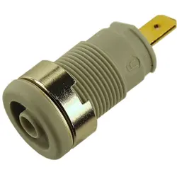 4 mm socket, flat plug connection, mounting Ø 12.2 mm, CAT III, gray, 972355106