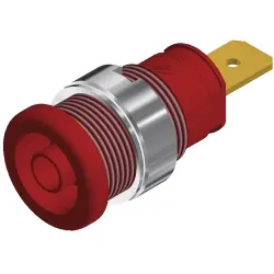 4 mm socket, flat plug connection, mounting Ø 12.2 mm, CAT III, red, 972356101