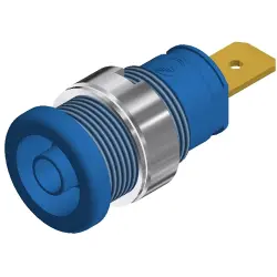 4 mm socket, flat plug connection, mounting Ø 12.2 mm, CAT III, blue, 972356102