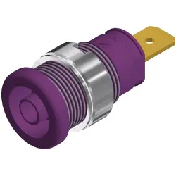 4 mm socket, flat plug connection, mounting Ø 12.2 mm, CAT III, purple, 972356109