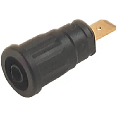 4 mm socket, flat plug connection, mounting Ø 12.2 mm, CAT III, black, 972361100 - 1