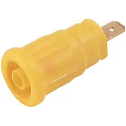 4 mm socket, flat plug connection, mounting Ø 12.2 mm, CAT III, yellow, 972361103