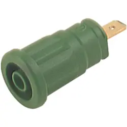 4 mm socket, flat plug connection, mounting Ø 12.2 mm, CAT III, green, 972361104