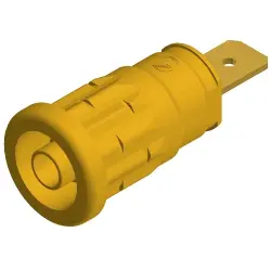 4 mm socket, flat plug connection, mounting Ø 12.2 mm, CAT III, yellow, 972362103
