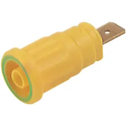 4 mm socket, flat plug connection, mounting Ø 12.2 mm, CAT III, yellow/green, 972362188