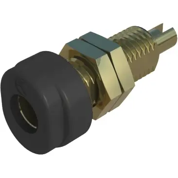 4 mm socket, screw connection, mounting Ø 6 mm, CAT O, black, 930175700 - 1