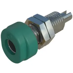 4 mm socket, screw connection, mounting Ø 6 mm, CAT O, green, 930175104