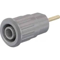 4 mm socket, round plug connection, mounting Ø 12.2 mm, CAT III, gray, 23.3130-28