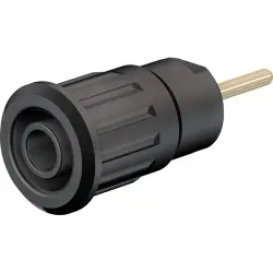 4 mm socket, round plug connection, mounting Ø 12.2 mm, CAT III, black, 49.7080-21