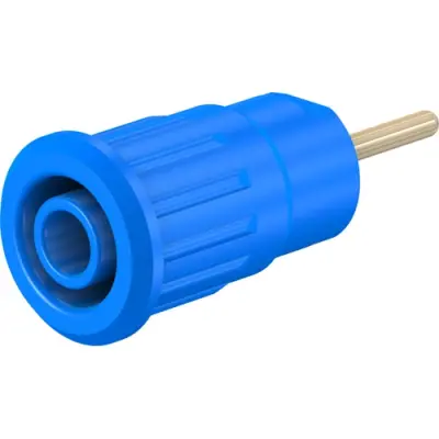 4 mm socket, round plug connection, mounting Ø 12.2 mm, CAT III, blue, 23.3130-23 - 1