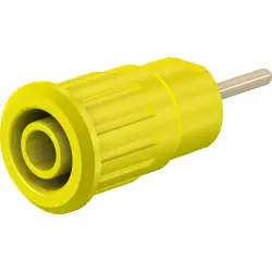 4 mm socket, round plug connection, mounting Ø 12.2 mm, CAT III, yellow, 49.7080-24