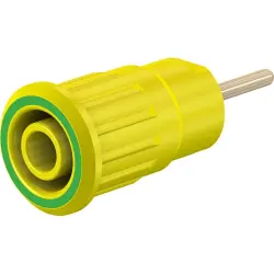 4 mm socket, round plug connection, mounting Ø 12.2 mm, CAT III, yellow/green, 49.7080-20