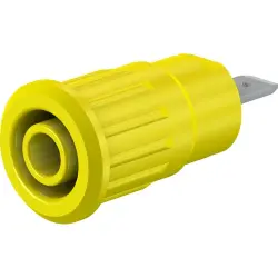 4 mm socket, flat plug connection, mounting Ø 12.2 mm, CAT III, yellow, 49.7079-24