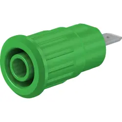 4 mm socket, flat plug connection, mounting Ø 12.2 mm, CAT III, green, 49.7079-25