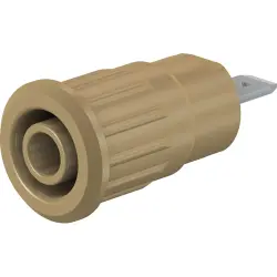 4 mm socket, flat plug connection, mounting Ø 12.2 mm, CAT III, brown, 49.7079-27