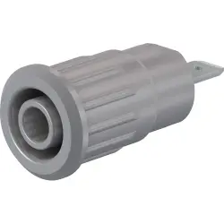 4 mm socket, flat plug connection, mounting Ø 12.2 mm, CAT III, gray, 49.7079-28