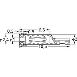 2 mm socket, solder connection, 1 mm, 41.0010