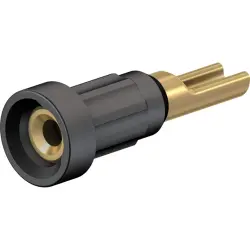 1 mm socket, solder connection, mounting Ø 2.7 mm, black, 23.1010-21