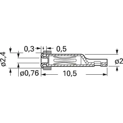 2.4 mm socket, solder connection, mounting Ø 0.76 mm, 41.0009