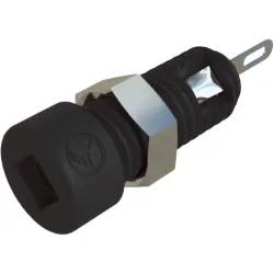 2 mm socket, solder connection, mounting Ø 5 mm, CAT O, black, 930308100